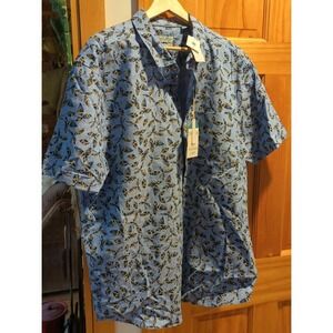 NWT Tenth + Ocean Men's Shirt Short Sleeve Button-Down Washable Linen Size XXL